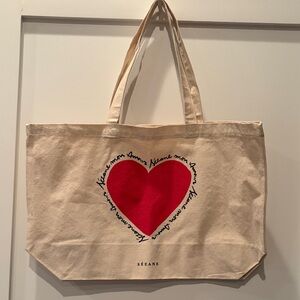 Brand new Sezane Tote Bag with Red Heart